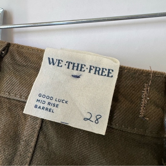 NWT Free People Good Luck Barrel Jeans Faux Leather Coated 28 - Picture 11 of 14